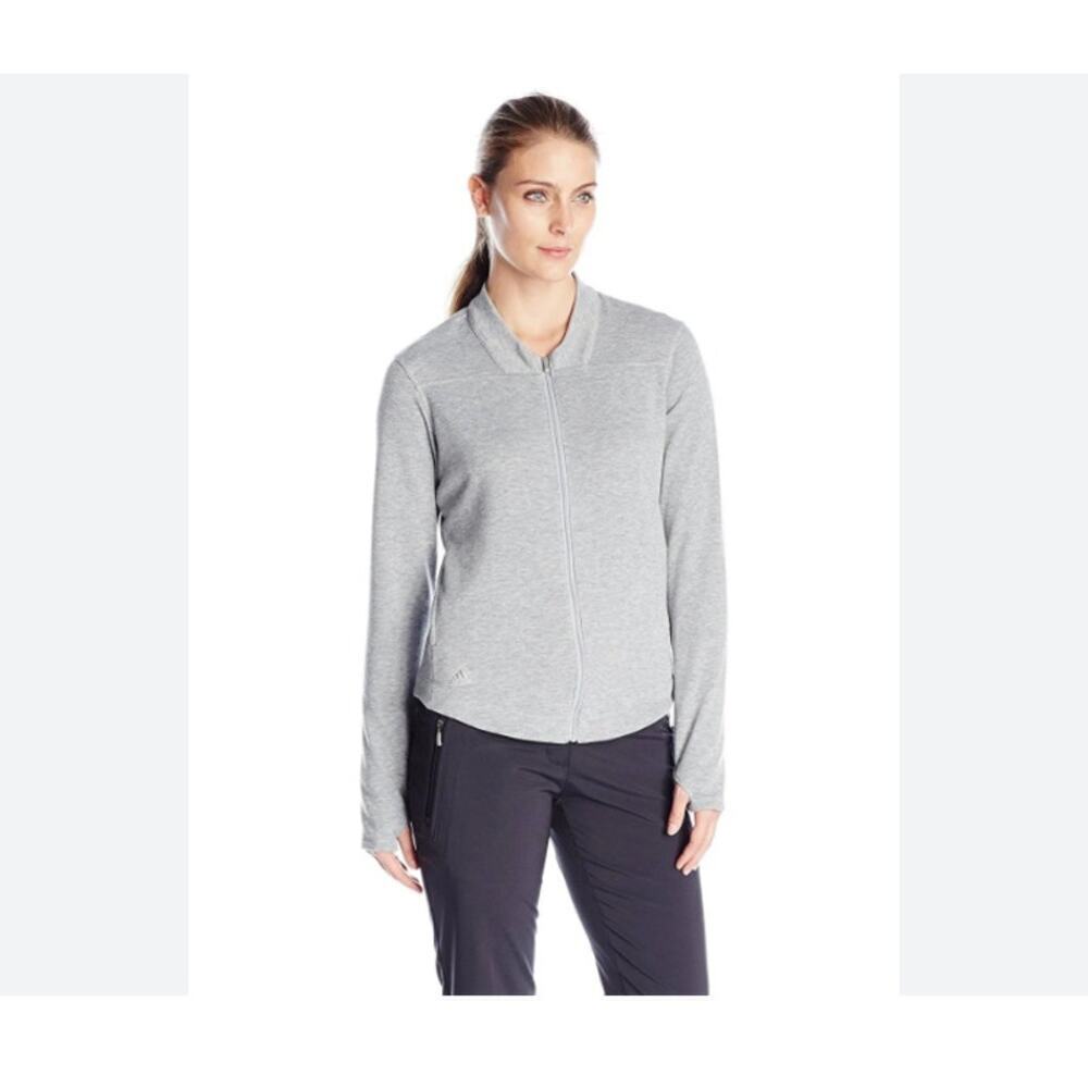 Adidas Essentials Zip Sweatshirt Heather Grey Size Small